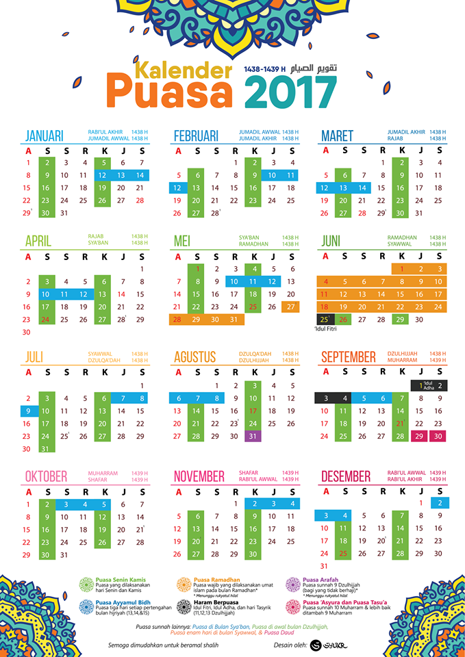 Gratis Downlaod Kalender Puasa 2017 By Syukr  Hello Hijabers